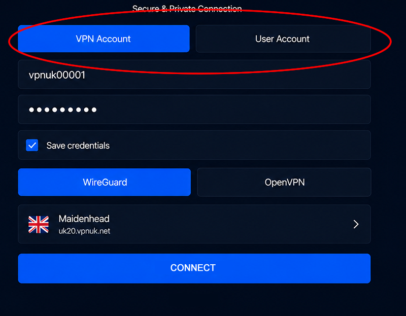 Amazon Fire App - Settings cog