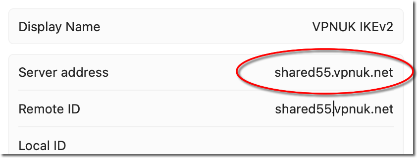 Enter server address: your-server.vpnuk.net