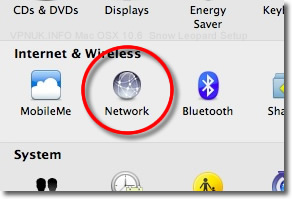 Open System Preferences Network
