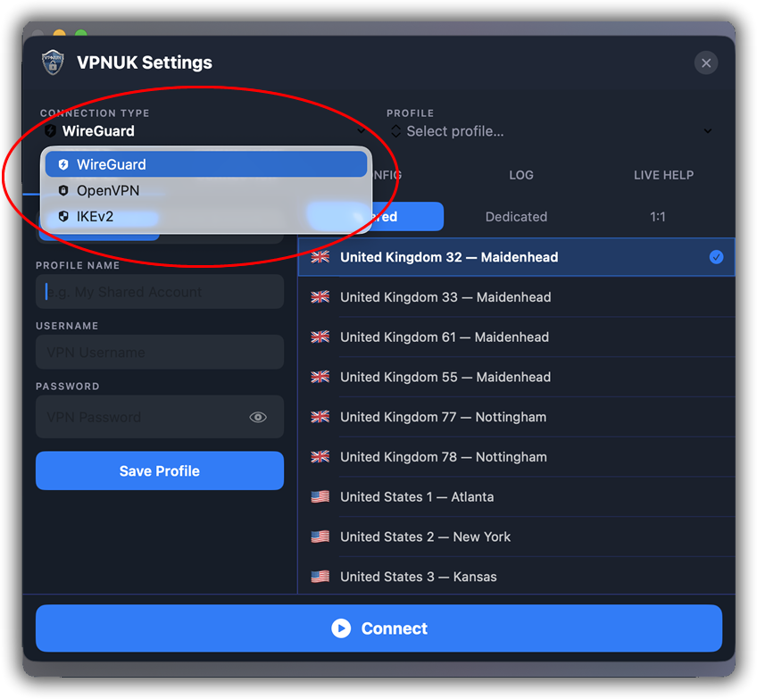 Enter Display Name, Server Address and Account Name