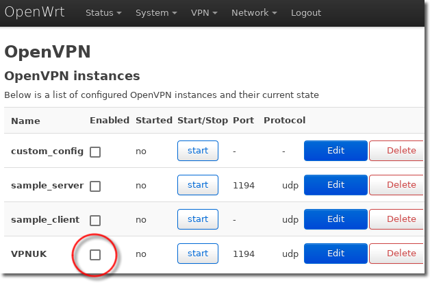 VPNUK OpenWRT setup guide - OpenVPN